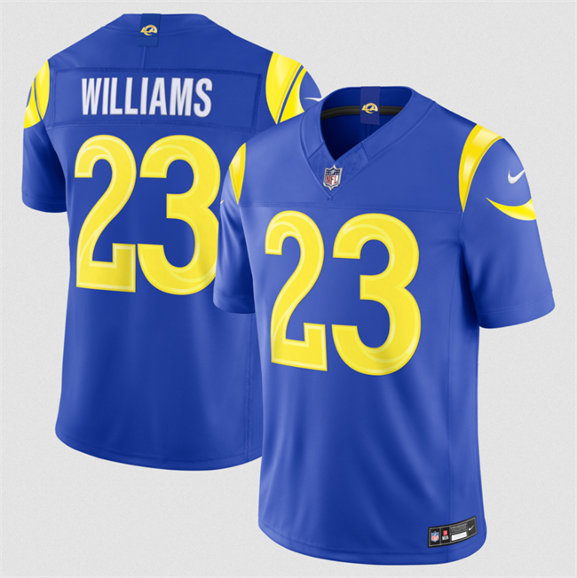 Men's Los Angeles Rams #23 Kyren Williams Royal 2026 F.U.S.E. Vapor Limited Stitched Football Jersey